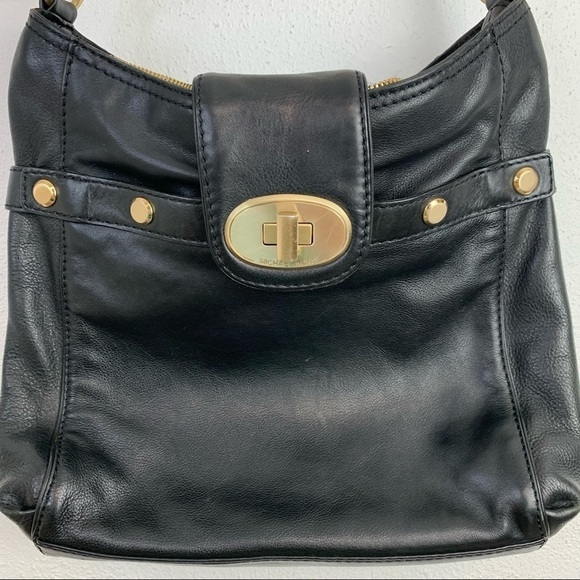 Michael Kors Chandler Hobo Black Leather Handbag - Picture 1 of 16